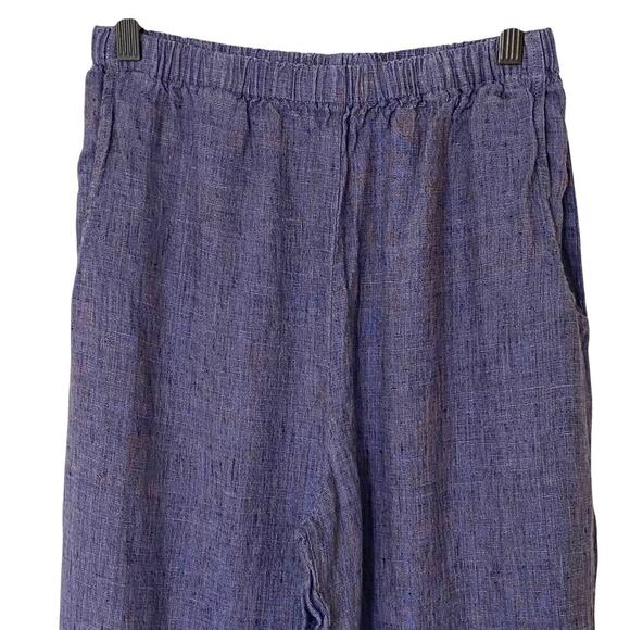 FLAX By Jeanne Engelhart 100% Linen Top (Med) Pants (Sm) Woven Lagenlook Set - Picture 11 of 16